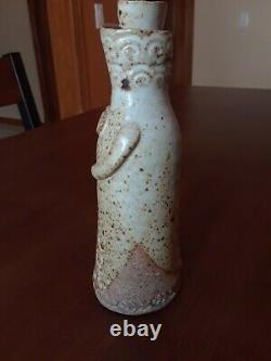 Vintage Solveig Cox Studio Pottery Couple Double Mini Vase Figurine Brutalist