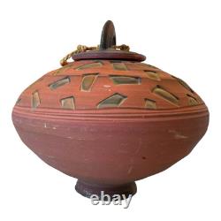Vintage Southwestern Native American Studio Pottery Lidded Vessel Modern Art