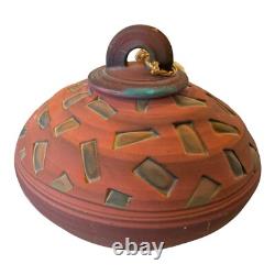 Vintage Southwestern Native American Studio Pottery Lidded Vessel Modern Art