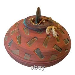Vintage Southwestern Native American Studio Pottery Lidded Vessel Modern Art