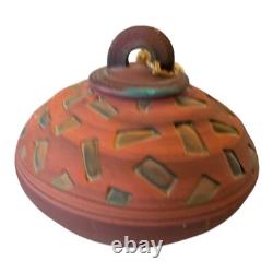 Vintage Southwestern Native American Studio Pottery Lidded Vessel Modern Art