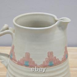 Vintage Southwestern Studio Pottery Large Pitcher Signed Shuti Boho Tribal Art