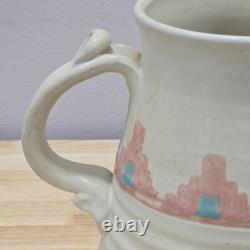 Vintage Southwestern Studio Pottery Large Pitcher Signed Shuti Boho Tribal Art