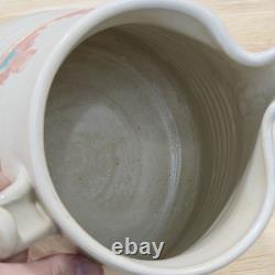 Vintage Southwestern Studio Pottery Large Pitcher Signed Shuti Boho Tribal Art