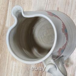 Vintage Southwestern Studio Pottery Large Pitcher Signed Shuti Boho Tribal Art