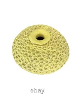 Vintage Spencer Platter Art Pottery Vase Yellow Textured Studio Pottery MCM Deco