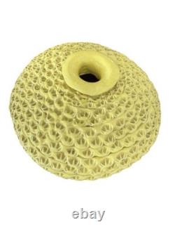 Vintage Spencer Platter Art Pottery Vase Yellow Textured Studio Pottery MCM Deco