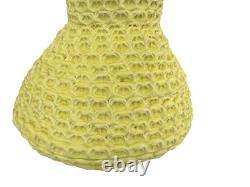 Vintage Spencer Platter Art Pottery Vase Yellow Textured Studio Pottery MCM Deco