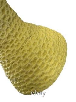 Vintage Spencer Platter Art Pottery Vase Yellow Textured Studio Pottery MCM Deco