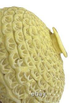 Vintage Spencer Platter Art Pottery Vase Yellow Textured Studio Pottery MCM Deco