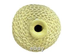 Vintage Spencer Platter Art Pottery Vase Yellow Textured Studio Pottery MCM Deco