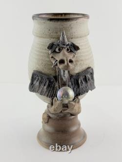 Vintage Stan Dzedzy Studio Art Pottery Whimsical Unicorn Dragon Pottery Vase