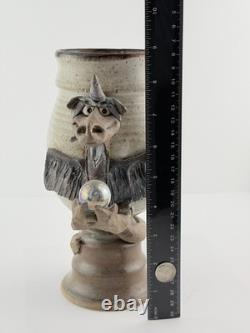 Vintage Stan Dzedzy Studio Art Pottery Whimsical Unicorn Dragon Pottery Vase