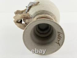 Vintage Stan Dzedzy Studio Art Pottery Whimsical Unicorn Dragon Pottery Vase
