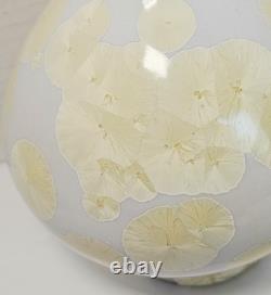 Vintage Staurt Gray Signed Crystalline Glaze Vase Cream White Rare