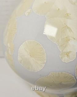 Vintage Staurt Gray Signed Crystalline Glaze Vase Cream White Rare