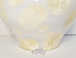Vintage Staurt Gray Signed Crystalline Glaze Vase Cream White Rare