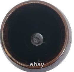 Vintage Stoneware Glazed Studio Art Pottery Rustic Brown Blue Signed Huge 1994