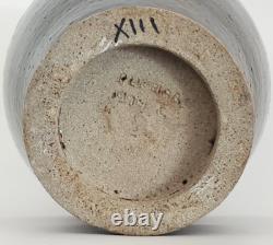 Vintage Stoneware Glazed Studio Art Pottery Rustic Brown Blue Signed Huge 1994