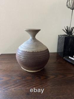 Vintage Stoneware Studio Pottery Vase Signed RL Vintage
