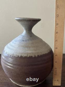 Vintage Stoneware Studio Pottery Vase Signed RL Vintage