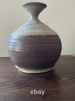 Vintage Stoneware Studio Pottery Vase Signed RL Vintage