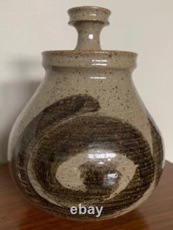 Vintage Stoneware Vase Jug Vessel Urn Mid Century Modern Studio Pottery Deyoe B