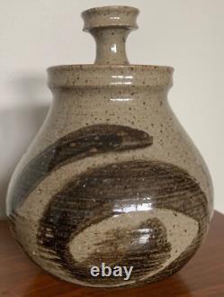 Vintage Stoneware Vase Jug Vessel Urn Mid Century Modern Studio Pottery Deyoe B