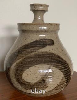 Vintage Stoneware Vase Jug Vessel Urn Mid Century Modern Studio Pottery Deyoe B