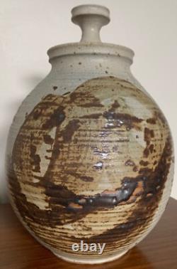 Vintage Stoneware Vase Jug Vessel Urn Mid Century Modern Studio Pottery Deyoe F