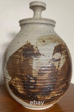 Vintage Stoneware Vase Jug Vessel Urn Mid Century Modern Studio Pottery Deyoe F