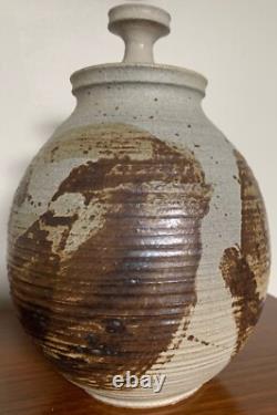Vintage Stoneware Vase Jug Vessel Urn Mid Century Modern Studio Pottery Deyoe F