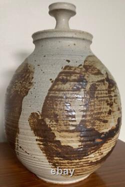 Vintage Stoneware Vase Jug Vessel Urn Mid Century Modern Studio Pottery Deyoe F