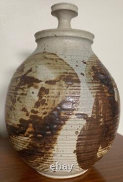 Vintage Stoneware Vase Jug Vessel Urn Mid Century Modern Studio Pottery Deyoe F