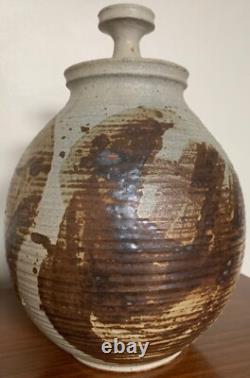Vintage Stoneware Vase Jug Vessel Urn Mid Century Modern Studio Pottery Deyoe F
