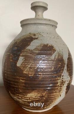 Vintage Stoneware Vase Jug Vessel Urn Mid Century Modern Studio Pottery Deyoe F