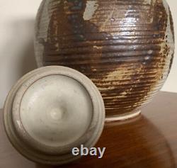 Vintage Stoneware Vase Jug Vessel Urn Mid Century Modern Studio Pottery Deyoe F