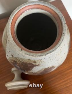 Vintage Stoneware Vase Jug Vessel Urn Mid Century Modern Studio Pottery Deyoe F