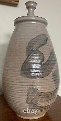 Vintage Stoneware Vase Jug Vessel Urn Mid Century Modern Studio Pottery Deyoe H