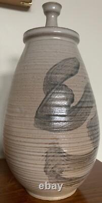 Vintage Stoneware Vase Jug Vessel Urn Mid Century Modern Studio Pottery Deyoe H