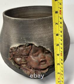 Vintage Studio Art Ceramic Pottery Baby Faces Urn Vase Pot Planter