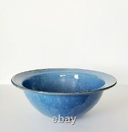 Vintage Studio Art Ceramic Pottery Blue Glazed Huge California Bowl Signed 12w