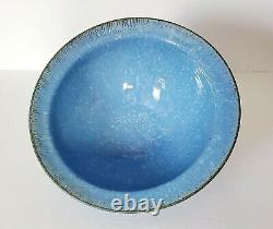 Vintage Studio Art Ceramic Pottery Blue Glazed Huge California Bowl Signed 12w