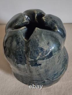 Vintage Studio Art Freeform Pottery Vase Signed, 6 X 4.25