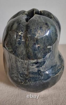 Vintage Studio Art Freeform Pottery Vase Signed, 6 X 4.25