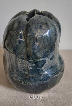 Vintage Studio Art Freeform Pottery Vase Signed, 6 X 4.25