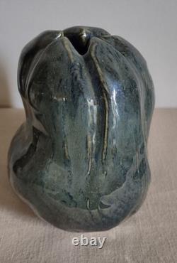 Vintage Studio Art Freeform Pottery Vase Signed, 6 X 4.25