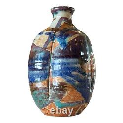 Vintage Studio Art Glazed Ceramic Pottery Sake Bottle (Makoto Yabe)