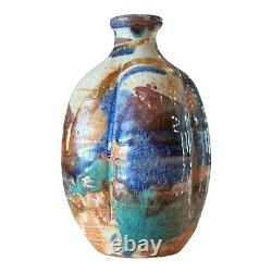 Vintage Studio Art Glazed Ceramic Pottery Sake Bottle (Makoto Yabe)