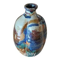 Vintage Studio Art Glazed Ceramic Pottery Sake Bottle (Makoto Yabe)